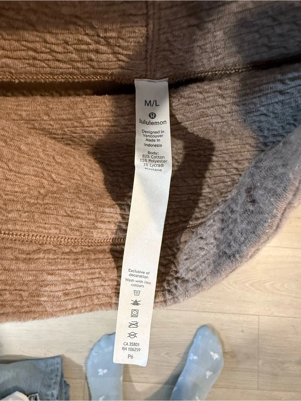 lululemon athletica Taupe Textured Funnel Neck Sweater
